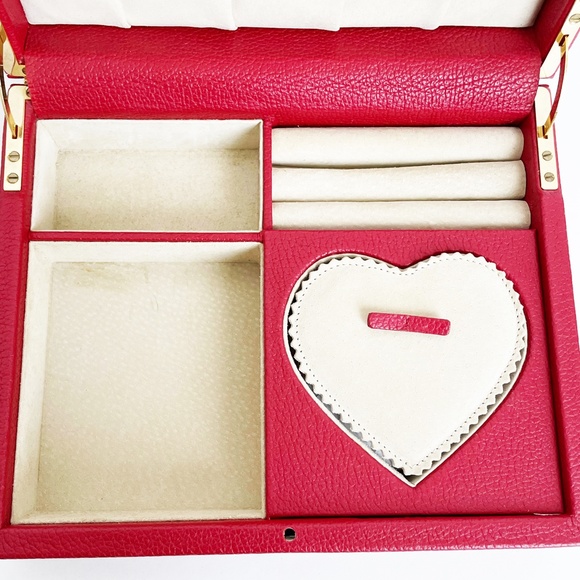 Coach Jewelry Box Red Leather Trinket Case Valet Vintage 90s Rare SLG HTF - Picture 7 of 10